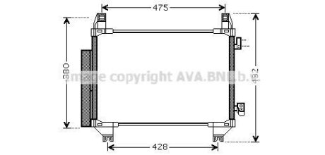 AVA TOYOTA Радіатор кондиціонера (конденсатор) з осушувачем YARIS 1.0, 1.3 10- AVA COOLING TO5665D