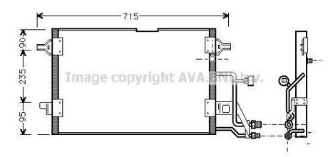 AVA VW Радіатор кондиціонера (конденсатор) без осушувача Audi A4, Passat 94- AVA COOLING AI5116