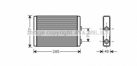 AVA CITROEN Радіатор опалення C8 2.0 02-, DISPATCH 2.0 06-, JUMPY 2.0 10- AVA COOLING FT6325