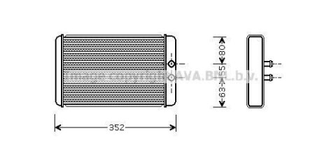 AVA CITROEN Радіатор опалення Jumper, Fiat Ducato, Peugeot Boxer 02- AVA COOLING FTA6265