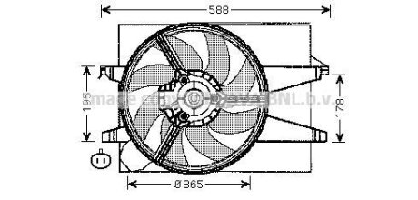 AVA FORD Вентилятор радіатора Fiesta V, Fusion 1.25/1.6, Mazda 2 01- AVA COOLING FD7541 (фото 1)