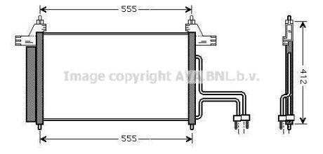 AVA FIAT Радіатор кондиціонера (конденсатор) з осушувачем Stilo 01- AVA COOLING FT5253D