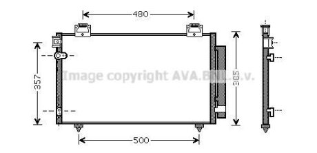 AVA TOYOTA Радіатор кондиціонера (конденсатор) AVENSIS 03- AVA COOLING TO5392D