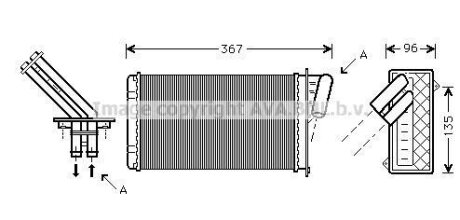 AVA RENAULT Радіатор опалення Espace IV, Laguna I,II AVA COOLING RTA6203