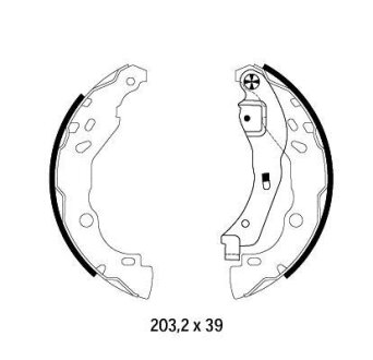 RENAULT Щеки гальмівні Clio II, Logan, Nissan Micra IV, Note (система BOSCH!) HELLA 8DB 355 002-641