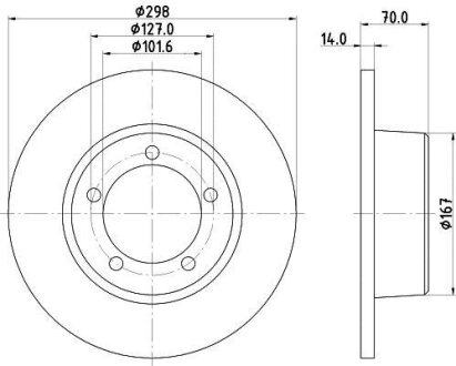 LAND ROVER диск гальмівний передн. Defender, Discovery, Range Rover 86- HELLA 8DD 355 101-591