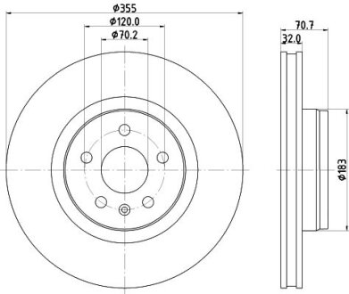 PRO HIGH CARBON TESLA гальм. диск передн. PRO HC MODEL S, MODEL X HELLA 8DD 355 132-931