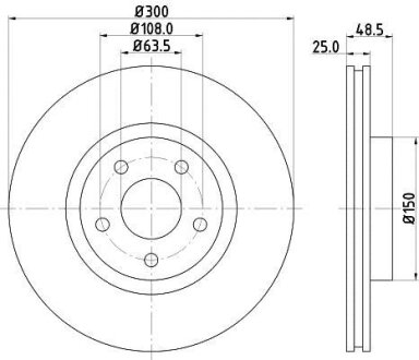 PRO FORD гальмівний диск передн. C-MAX, C-MAX II, VOLVO HELLA 8DD 355 112-191