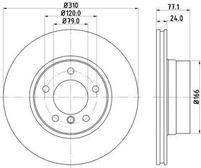 PRO BMW диск гальмів. передн. E60 E61 (310*24) HELLA 8DD 355 128-101