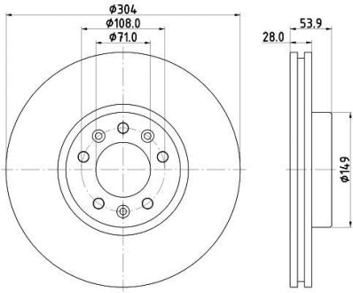 PRO CITROEN диск гальм. передн. JUMPY 18- HELLA 8DD 355 125-411