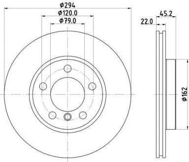 BMW диск гальм. передній MINI 1,6-2,0 10- HELLA 8DD 355 122-931