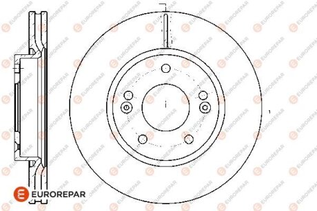 HYUNDAI (К-т = 2шт.) гальмівний диск передн.Coupe,i30,Tucson,Kia Carens II,III,Cerato,Magentis,Soul,Ceed,Sportage (280*26) EUROREPAR 1667853680