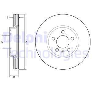 VW Диск гальм. передній Polo, T-Cross, SKODA Scala, Kamiq Delphi BG4965C