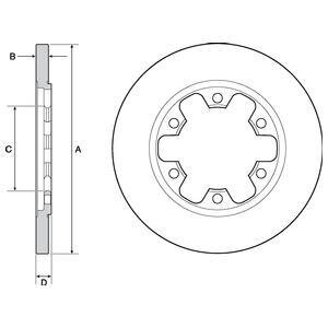 FORD диск гальм. задн. TRANSIT 15- Delphi BG4680C