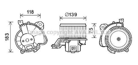 AVA CITROEN Вентилятор салона Nemo, Fiat Doblo, Grande Punto, Punto, Linea, Opel Corsa D/E, Peugeot Bipper AVA COOLING FT8431 (фото 1)